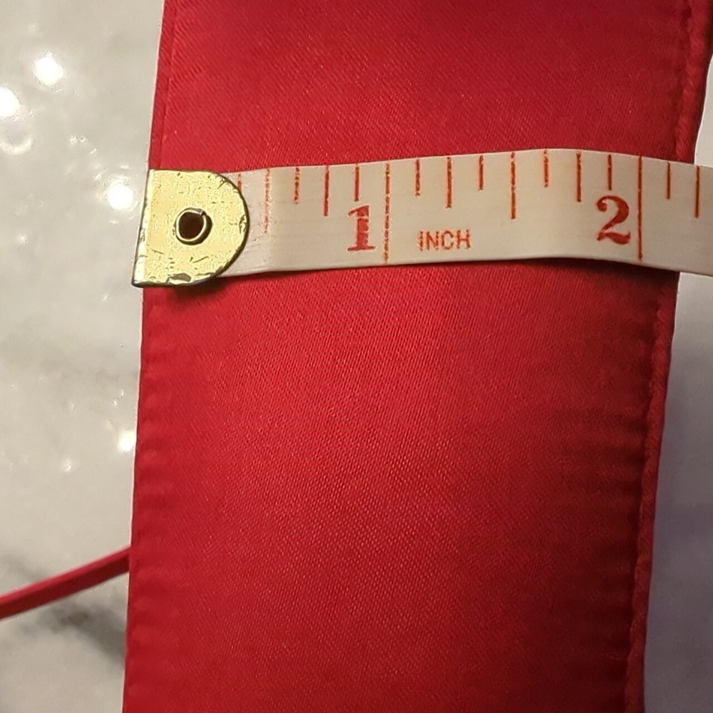 Vintage Valerie Stevens red satin Evening Bag With Jeweled Hardware - Picture 12 of 13